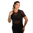 Camiseta Fitness Feminina Transparente Tule