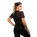 Camiseta Fitness Feminina Transparente Tule
