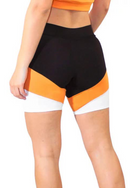 Short Fitness Preto Detalhe Laranja e Branco