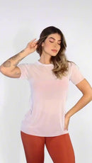 Camiseta Fitness Feminina Transparente Tule