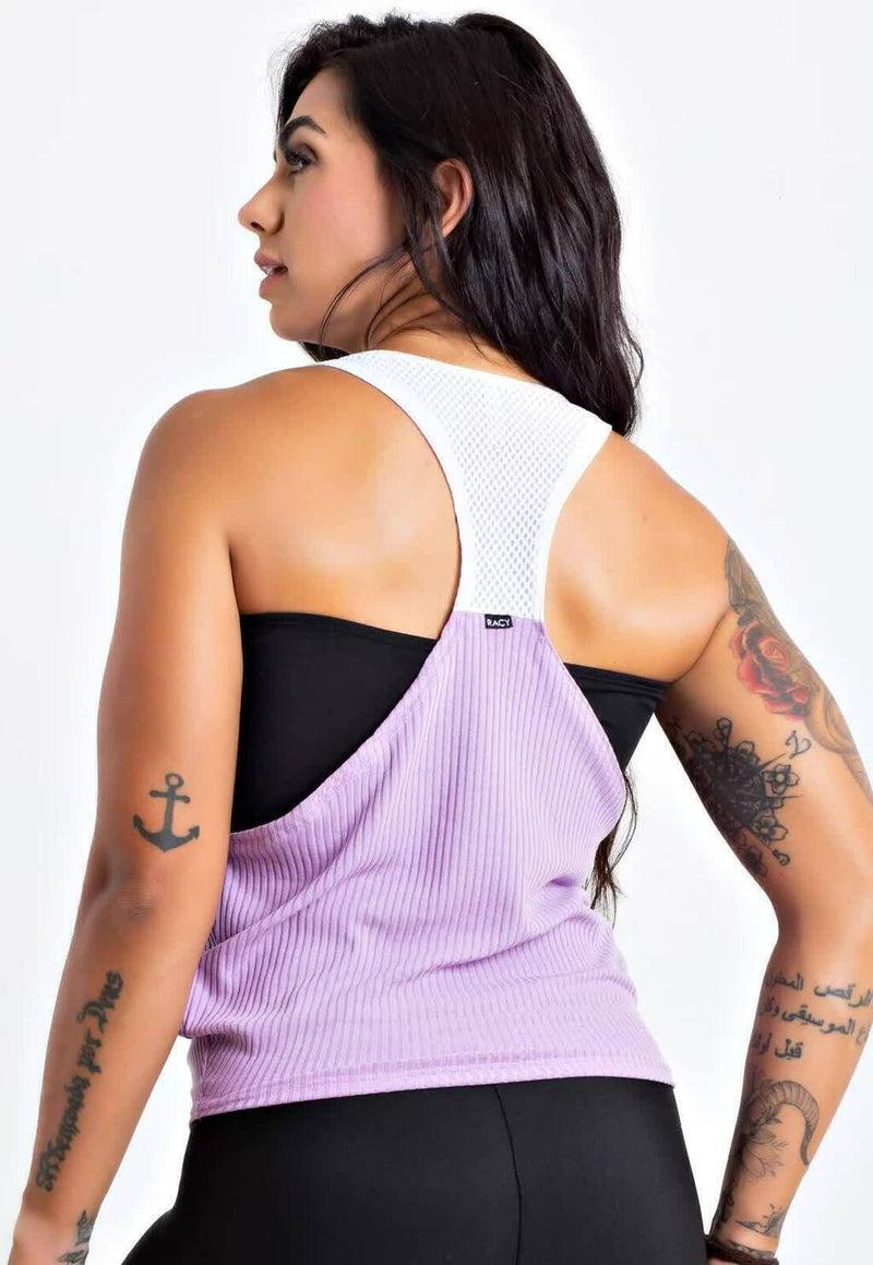 Regata Lilás + Top Faixa Fitness Nadadora