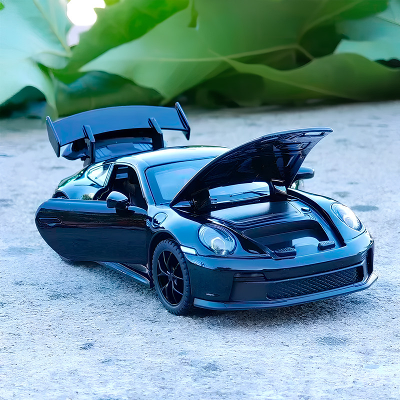 Miniatura Porsche 911 GT3 Preta em Metal