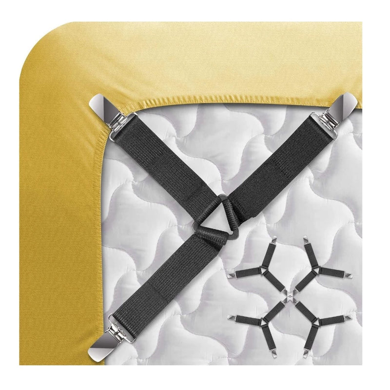 Prendedor de lençol Elástico Ajustável Cama Segura lençol Fixador Esticador Presilha Kit c/ 4