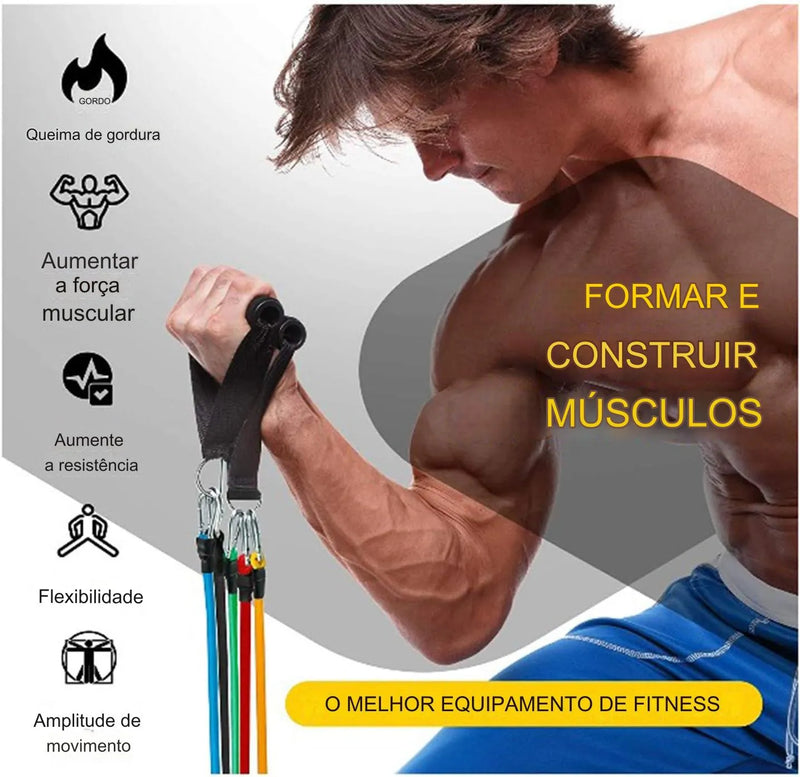 Kit 11 Peças de Elásticos Resistência - Bountys®