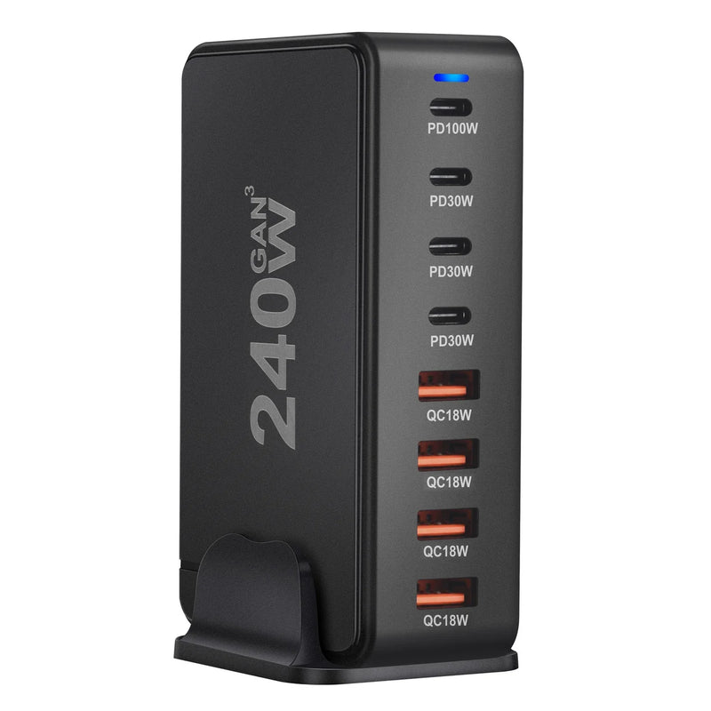 GaN Pro - Hub de Carga Rápida 8 em 1 Carregador USB-C 240W