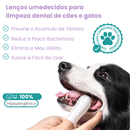 Lenços de limpeza odontológico para pets - Desenvolvido para pets que odeiam escovas (leve mais pague menos)