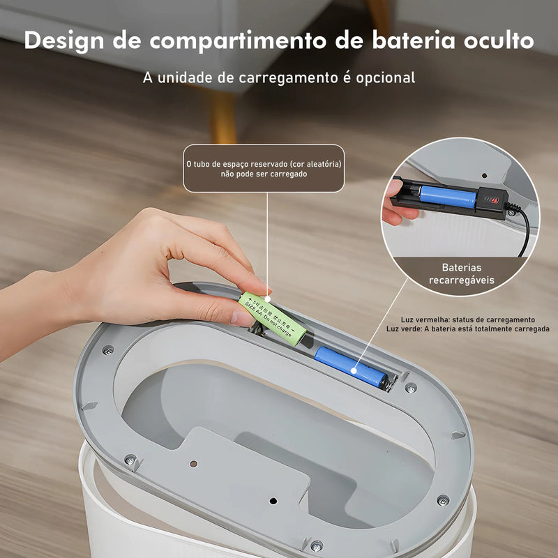 Lixeira Inteligente de 12L com Sensor Automático