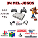Mini Super Game Retro 34.000 mil Jogos 32gb 2 Controles