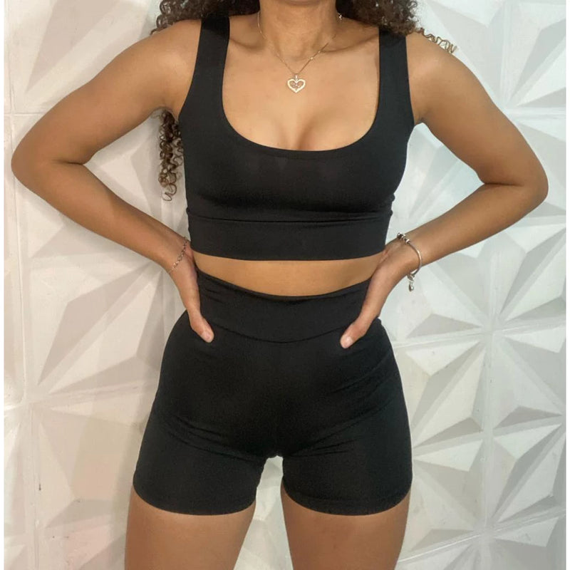 Conjunto Short Cintura alta