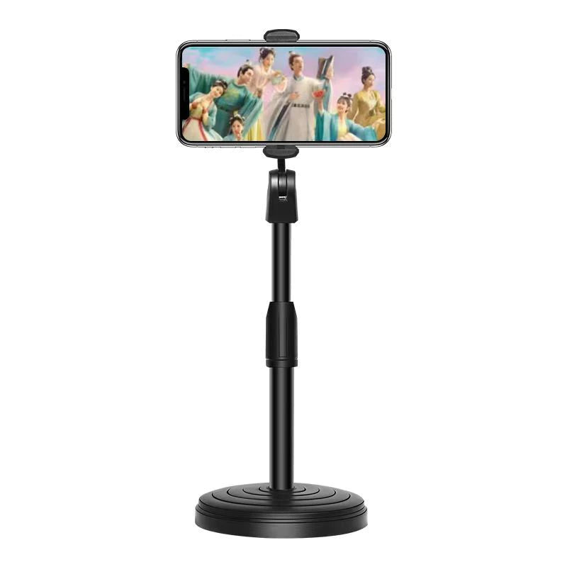 Suporte Tripé Para Mesa Com  Mini Pedestal Ajustável 360° Ideal Para Gravação de Videos