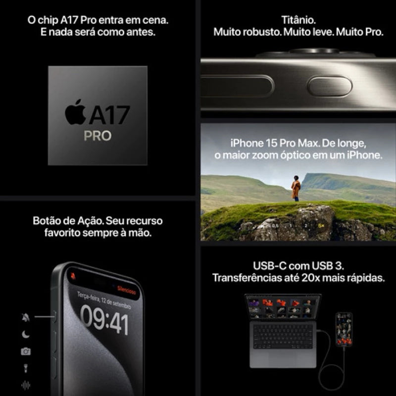 iPhone 15 Pro / Pro Max Lacrado - 1 Ano Garantia Apple