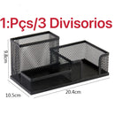 Porta Lápis + Porta Treco Organizador de Mesa de Escritório Kit caneta metal aramado