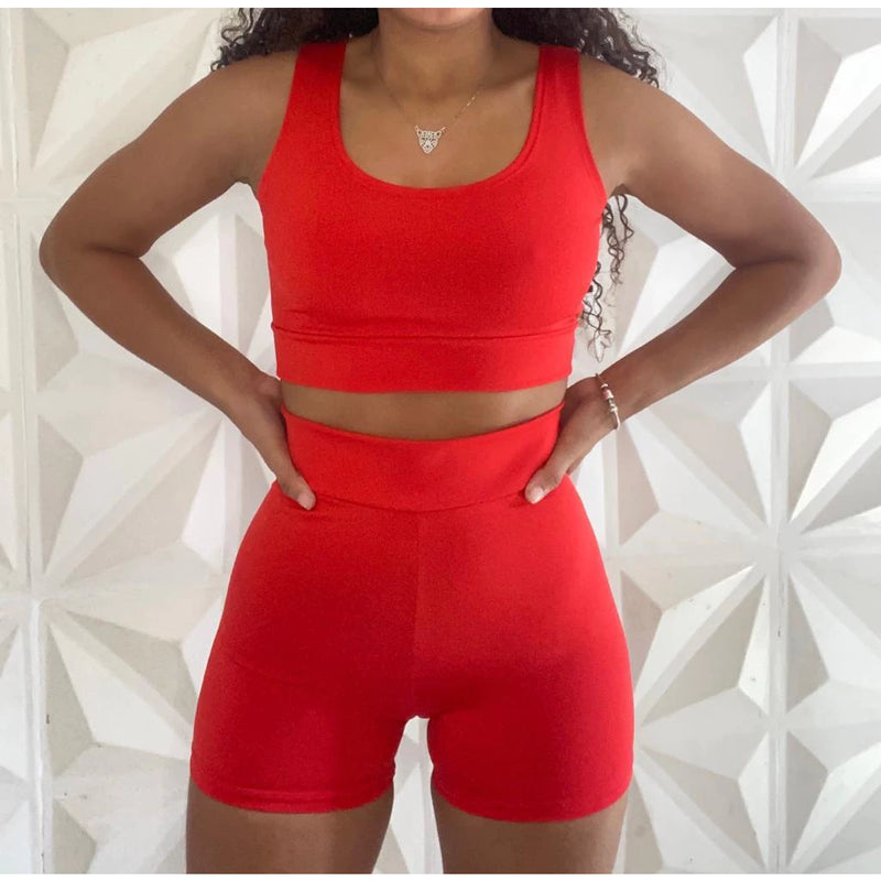 Conjunto Short Cintura alta