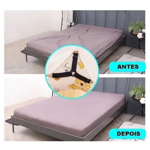 Prendedor de lençol Elástico Ajustável Cama Segura lençol Fixador Esticador Presilha Kit c/ 4