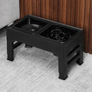 Comedouro e Bebedouro Elevado Ajustável para Cães e Gatos - Tigelas Inox