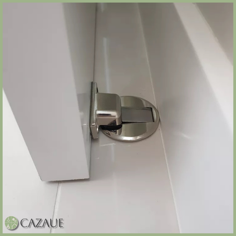 Batente de Porta Magnético Cromado - EasyLock [Cupom de 10% - LIMITADO]