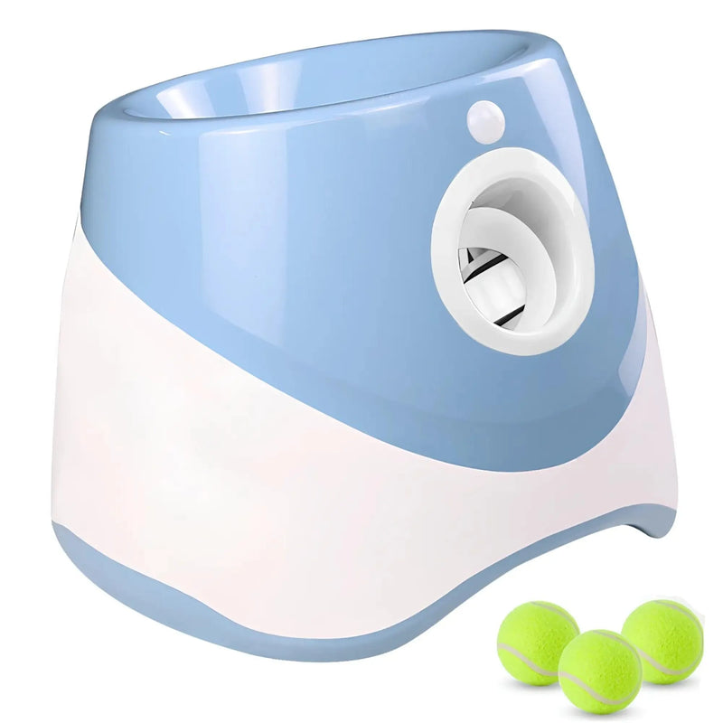 Lançador Automático de Bolinhas para Cães - Brinquedo Interativo com 3 Distâncias Ajustáveis