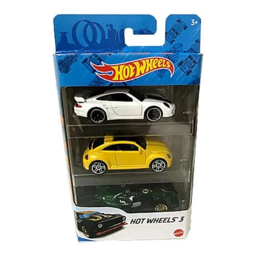 Kit Coleção com 3 Carrinhos mini Hot Wheels