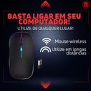 Mouse Sem Fio Recarregável Led RGB