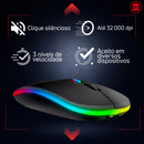 Mouse Sem Fio Recarregável Led RGB
