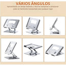 Suporte Alumínio de Mesa Base Rotatória Ajustável Dobrável 360º Para Tablets